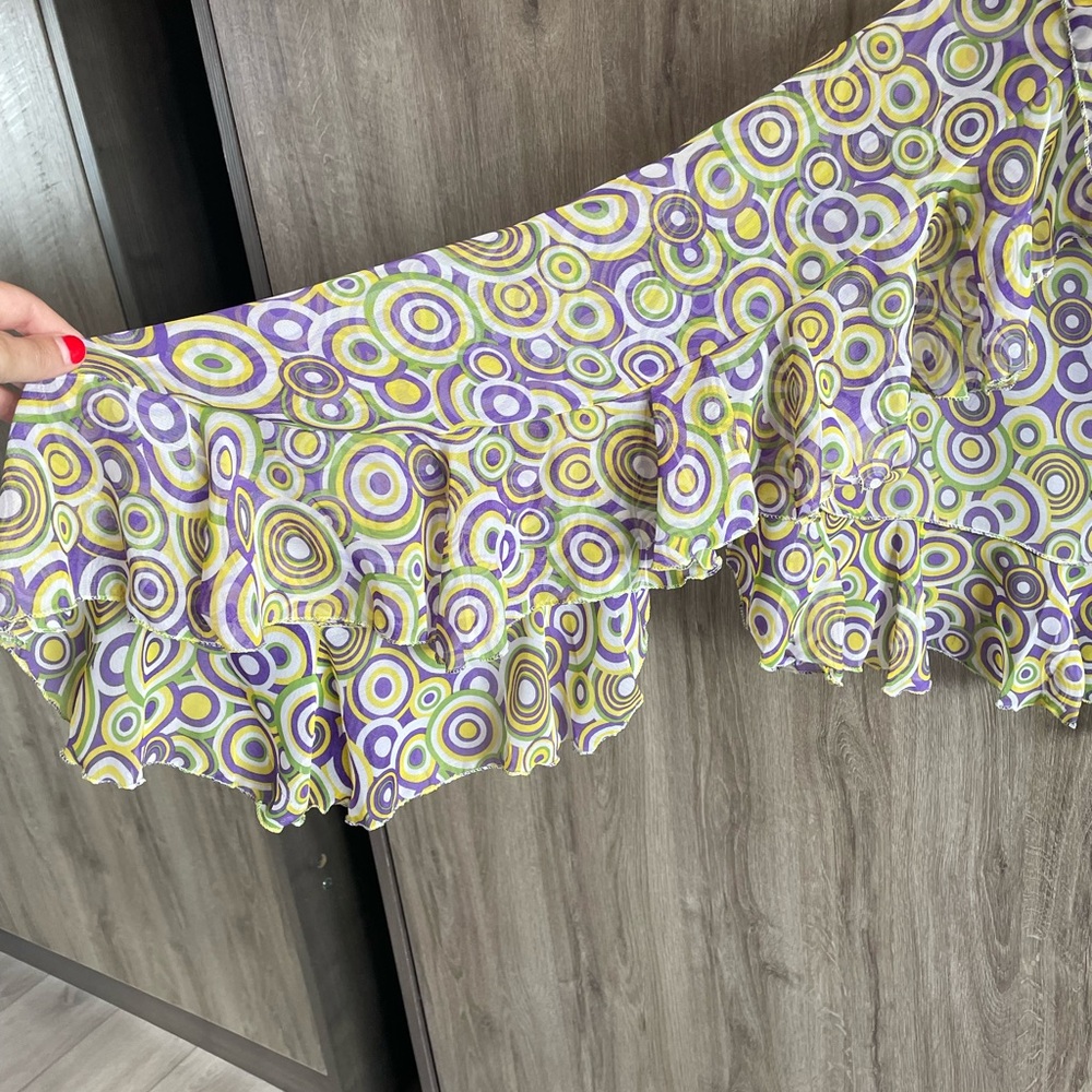Colorful Patterned Sheer Top - Picture 2 of 2